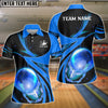 BlueJoses Bowling And Pins Galaxy Pattern Customized Name, Team Name 3D Shirt for Women (4 Colors)