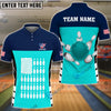BlueJose Bowling And Pins Flag Pins Pattern Customized Name 3D Shirt (5 Colors)