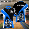 BlueJoses Bowling and Pins Lightning Pattern Personalized Name, Team Name 3D Shirt (4 Colors)