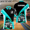 BlueJoses Bowling and Pins Lightning Pattern Personalized Name, Team Name 3D Shirt (4 Colors)