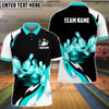 BlueJoses Bowling and Pins Broken Fire Pattern Personalized Name, Team Name 3D Shirt (4 Colors)