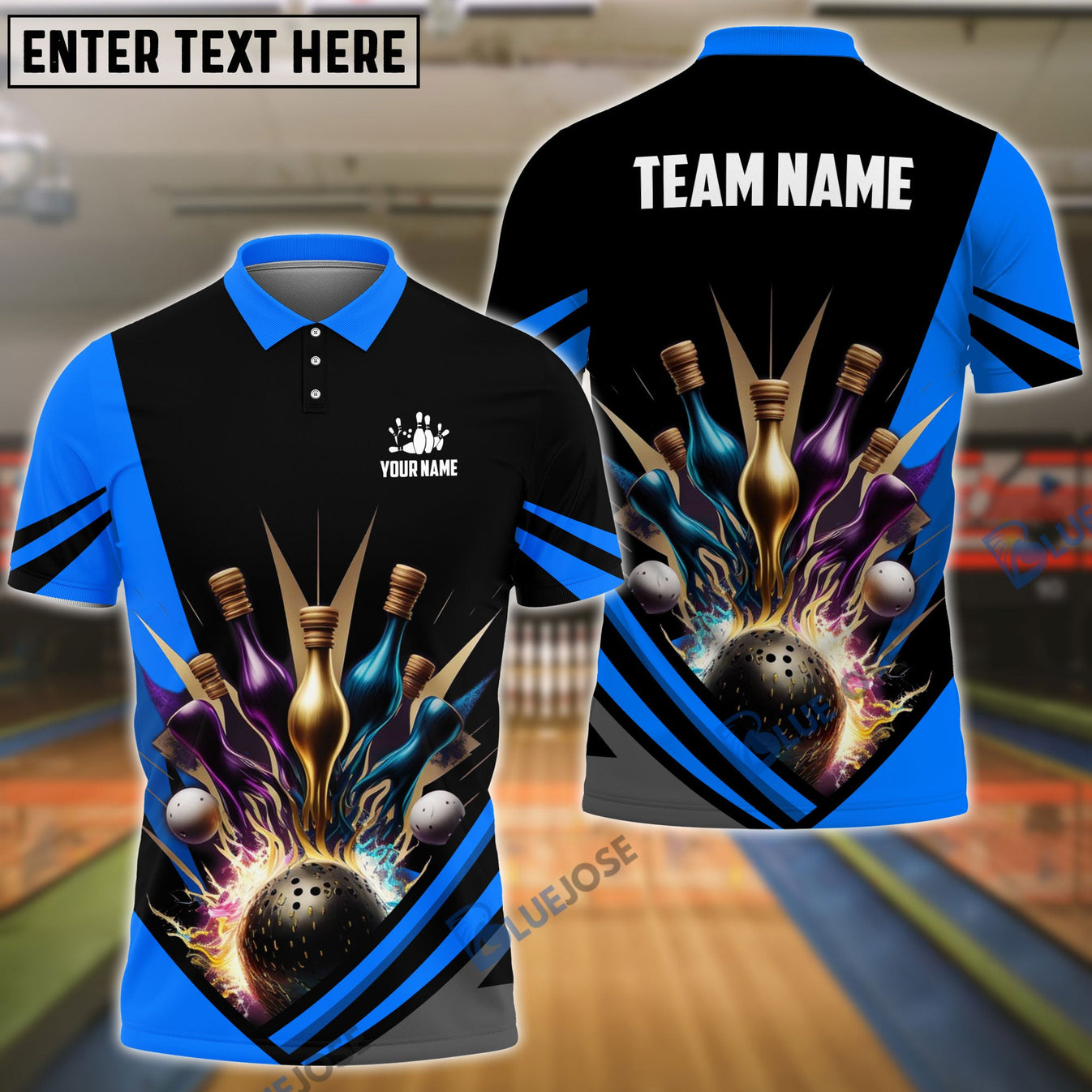 BlueJose Bowling And Pins Winner Customized Name 3D Shirt (4 Colors ...