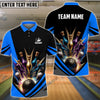 BlueJose Bowling And Pins Geode Pattern Customized Name 3D Shirt (4 Colors)