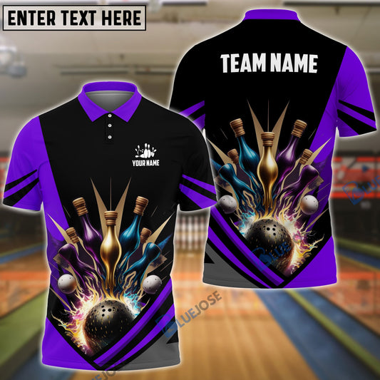 BlueJose Bowling And Pins Winner Customized Name 3D Shirt (4 Colors)