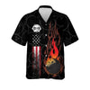 BlueJoses Funny Flame Skull Bowling Team Personalized Name Hawaiian Shirt