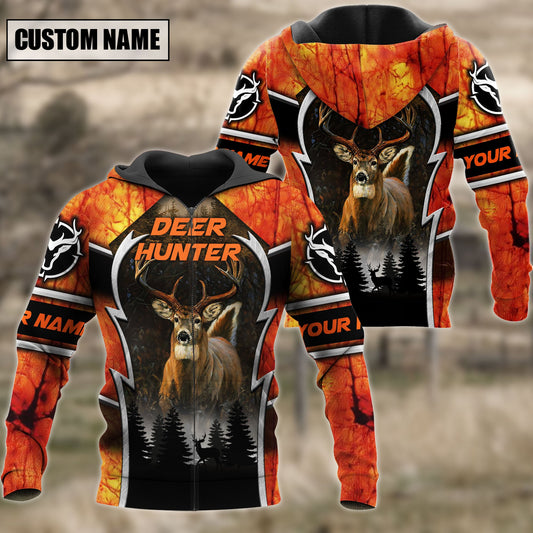 BlueJose Personalized Deer Hunting Hunter Orange Camo 3D Shirts