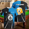 BlueJose 8Ball & 9Ball Billiards Blue Personalized Name, Team Name Unisex Shirt