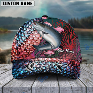 BlueJose Personalized Salmon Fishing Colorful Cap