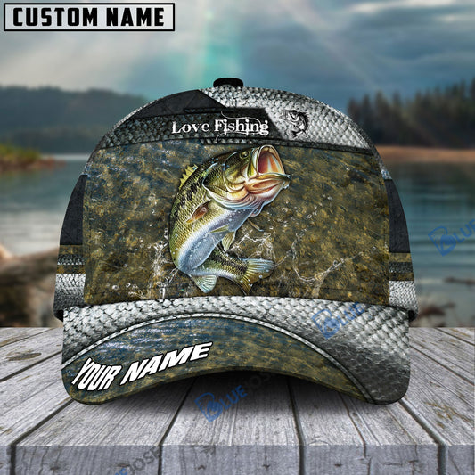 BlueJose Bass Fish Love Fishing Personalized Cap