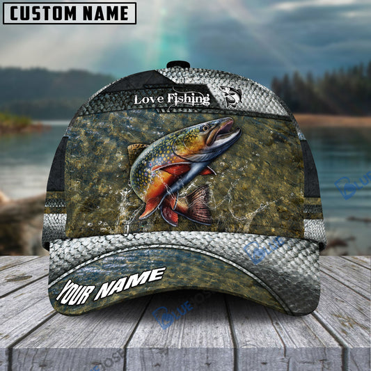 BlueJose Trout Fish Love Fishing Personalized Cap