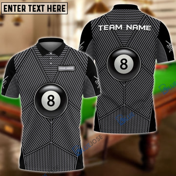 BlueJose Billiards Black Triagle Pattern Personalized Name, Team Name Unisex Shirt