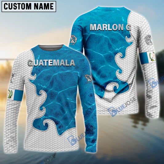 BlueJose Customize Bass Fishing Blue Water 3D Shirts For Marlon Grijalva