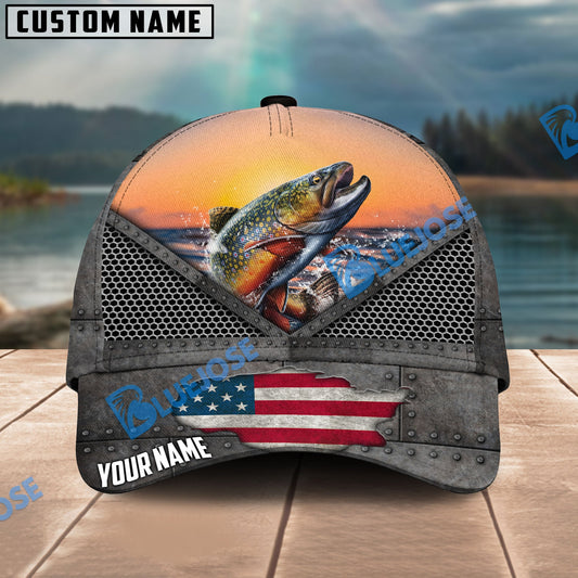 BlueJose Trout Fishing Sunset Personalized Cap