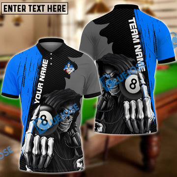 BlueJose Billiards Grim Reaper Personalized Shirt (6 Colors)