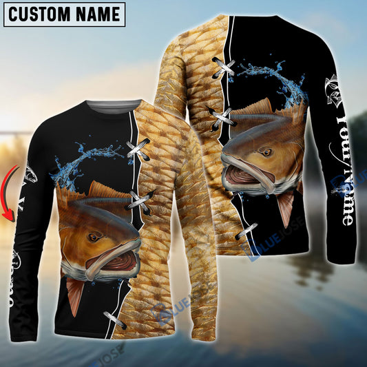 BlueJose Customized Name Redfish Puppy Drum Fishing 3D Shirts