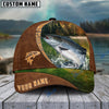 BlueJose Personalized Fishing Brown Cap (Bass, Striped Bass, Catfish, Trout, Crappie, Salmon, Walleye, Pike)