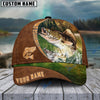 BlueJose Personalized Fishing Brown Cap (Bass, Striped Bass, Catfish, Trout, Crappie, Salmon, Walleye, Pike)