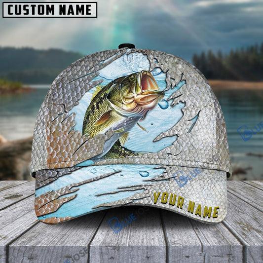 BlueJose Bass Fish Cool Fishing Personalized Cap