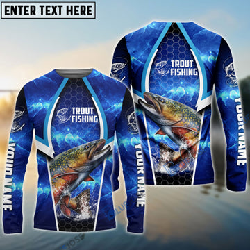 Bluejose Trout Fishing Blue Galaxy Custom Long Sleeves