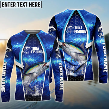 Bluejose Tuna Fishing Blue Galaxy Custom Long Sleeves