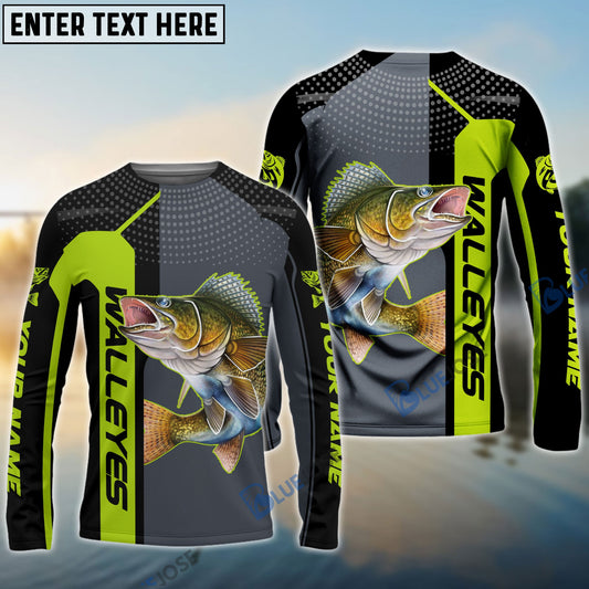 BlueJose Personalized Largemouth Bass Fishing Green Line Sport Jersey Fishing Shirts