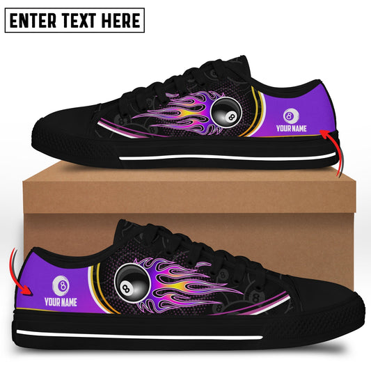 BlueJose Purple Billiard Personalized Name Low Top Shoes