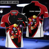 BlueJose Red Black Billiard Customized Name, Team Name 3D Shirt