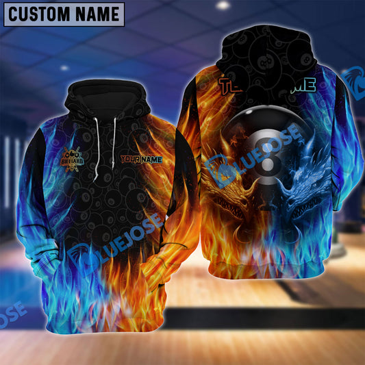 BlueJose Billiards Water & Fire Personalized Name, Team Name 3D Shirt