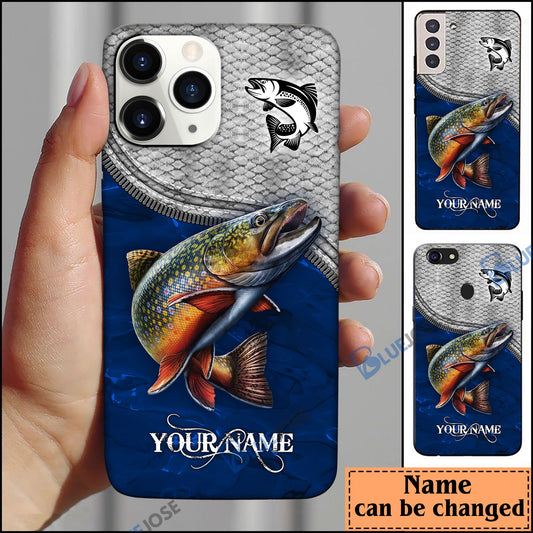 BlueJose Trout Fishing Blue Personalized Name Phone Case