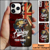 BlueJose Bass Fishing Red Flag Personalized Name Phone Case (USA, CA, AU)