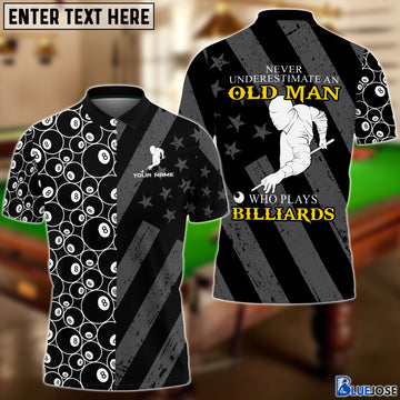 BlueJose An Old Man Plays Billiards Personalized Name 3D Shirt