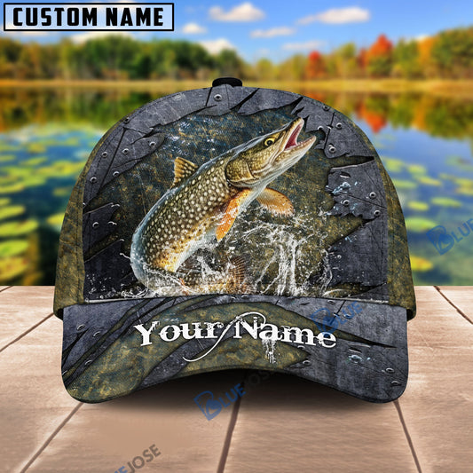 BlueJose Personalized Pike Fishing Metal Pattern Cap