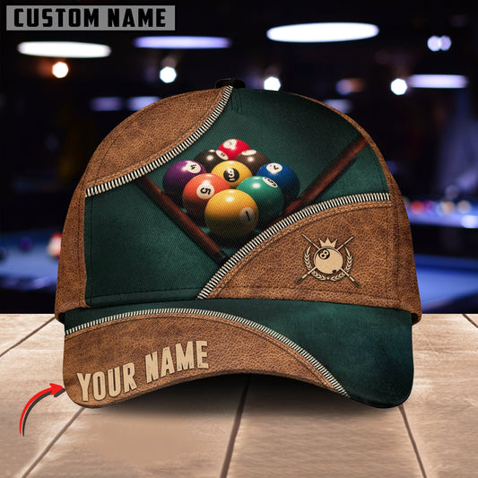 BlueJose Billiard Brown N Gr Customized Name 3D Cap