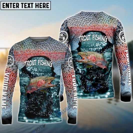 BlueJose Trout Fishing Colorful Custom Long Sleeve Performance Fishing Long Sleeves