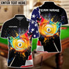 BlueJose Billiards 9-Ball Colorful Paint USA Flag Personalized 3D Shirt