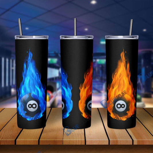 BlueJose Billiards Fire & Water Skinny Tumbler