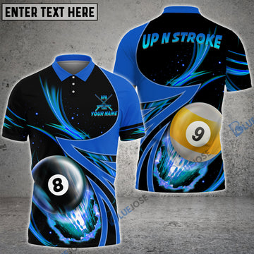 BlueJose Billiards Blue Up N Stroke Team Personalized Name 3D Shirt