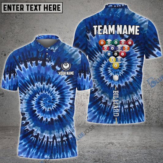 BlueJose Billiards Tie-Dye Personalized Name, Team Name 3D Shirt