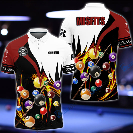 BlueJose Billiards Red & Black Zim's Rack Personalized Shirt For Michael