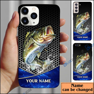 BlueJose Bass Fishing Net Personalized Name Phone Case