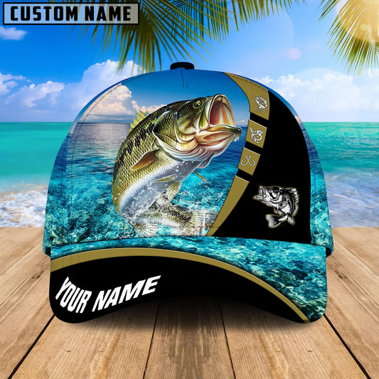 BlueJose Personalized Cool Bass Fishing Blue Cap