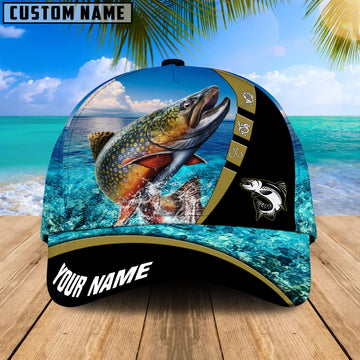 BlueJose Personalized Cool Trout Fishing Blue Cap