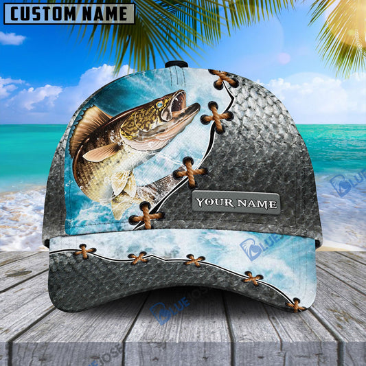 BlueJose Custom Name Walleye Fishing Happiness Cap