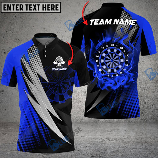 BlueJose Darts Thunder Fang Flame Personalized Name, Team Name 3D Shirt (4 Colors)