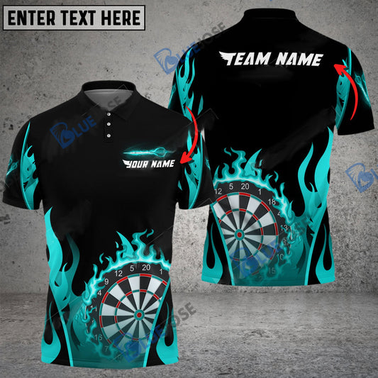 BlueJose Darts Flaming Board Personalized Name, Team Name Shirt (4 Colors)