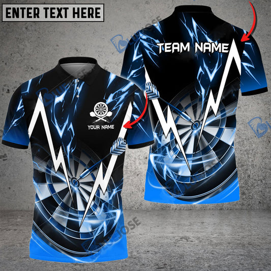 BlueJose Darts Thunder Lightning Personalized Name, Team Name Shirt (4 Colors)