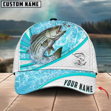 Bluejose Striped Bass Fishing Water Tornado Personalized Cap