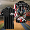 BlueJoses Eagle American Flag Bowling and Pins Multicolor Personalized Name Team Name 3D Shirt for CJ Caligiuri