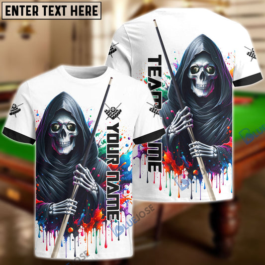 BlueJose Billiards Reaper Colorful Personalized Name, Team Name Shirt