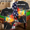 BlueJose Billiards 9-Ball Colorful Paint USA Flag Personalized 3D Shirt